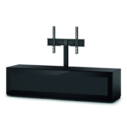 Sonorous Studio STA161I Lowboard Schwarzglas Schrägansicht mit TV-Halterung