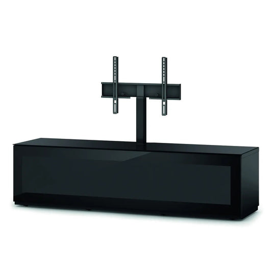 Sonorous Studio STA161I Lowboard Schwarzglas Schrägansicht mit TV-Halterung