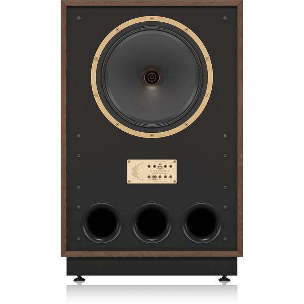 Tannoy Arden Legacy Standlautsprecher Frontansicht ohne Frontbespannung, Dual-Concentric-Chassis, drei Reflexöffnungen