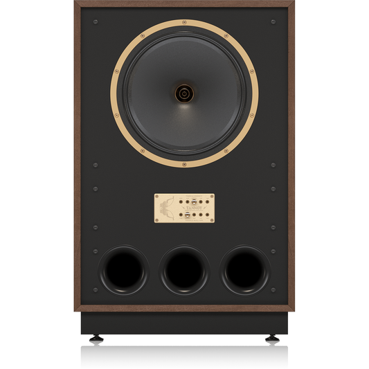 Tannoy Arden Legacy Standlautsprecher Frontansicht ohne Frontbespannung, Dual-Concentric-Chassis, drei Reflexöffnungen