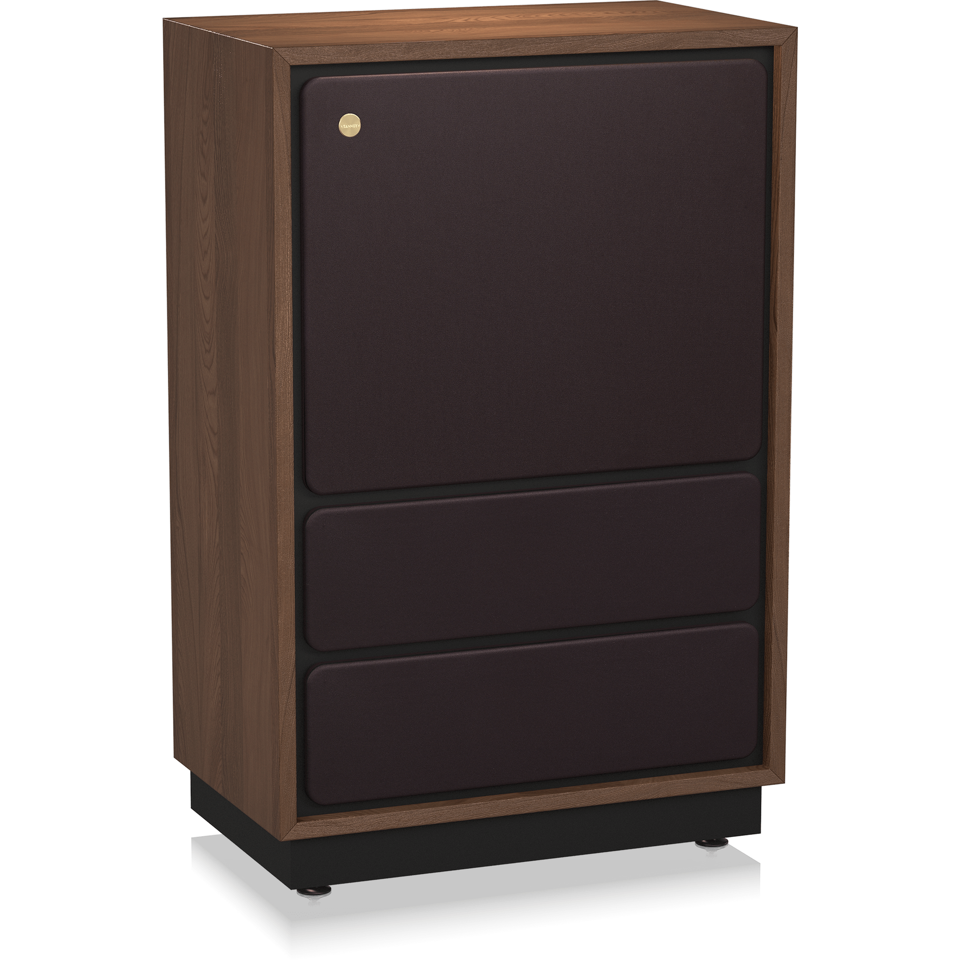 Tannoy Arden Legacy Standlautsprecher Schrägansicht von links mit montierter Frontbespannung