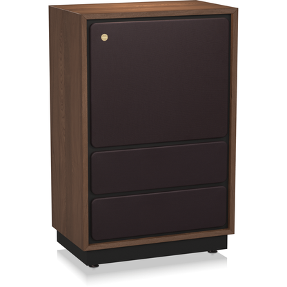 Tannoy Arden Legacy Standlautsprecher Schrägansicht von links mit montierter Frontbespannung