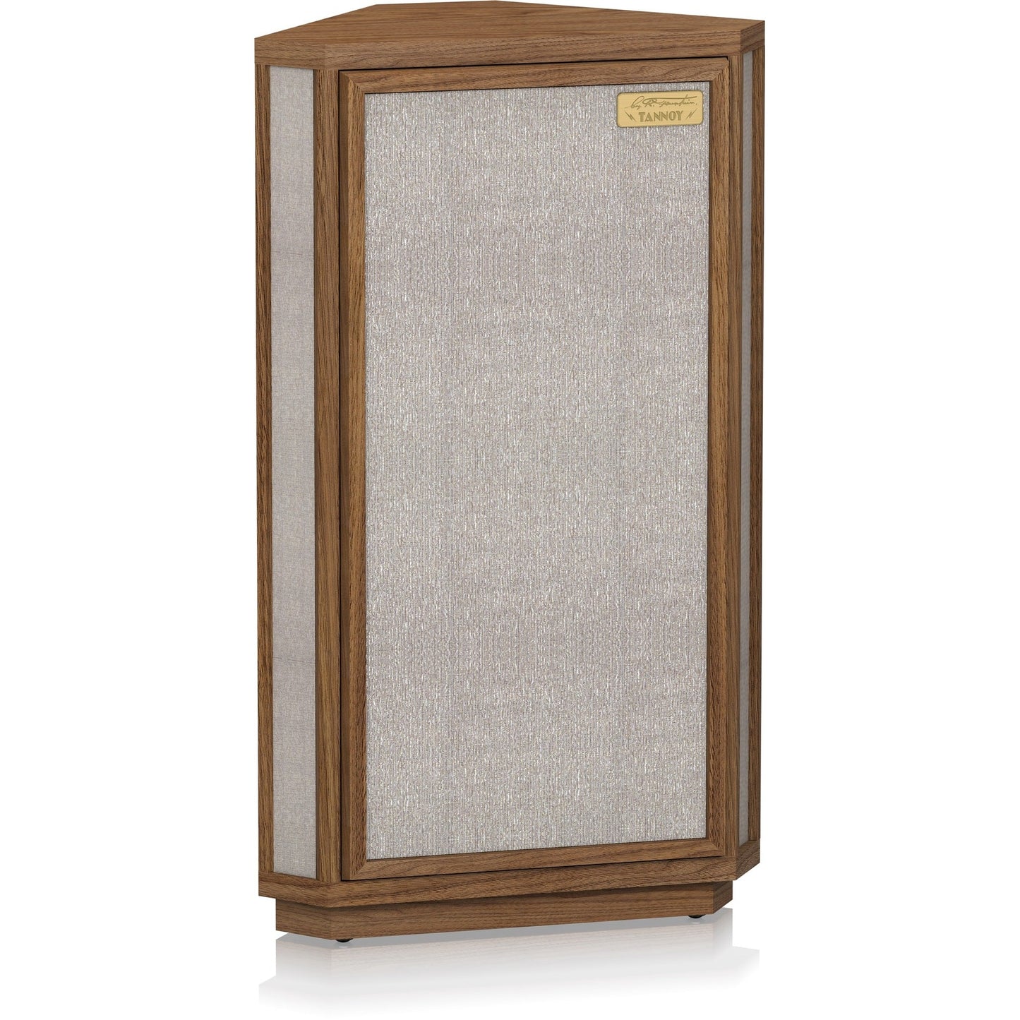 Tannoy Autograph Mini Regallautsprecher Schrägansicht von rechts mit montierter Frontbespannung