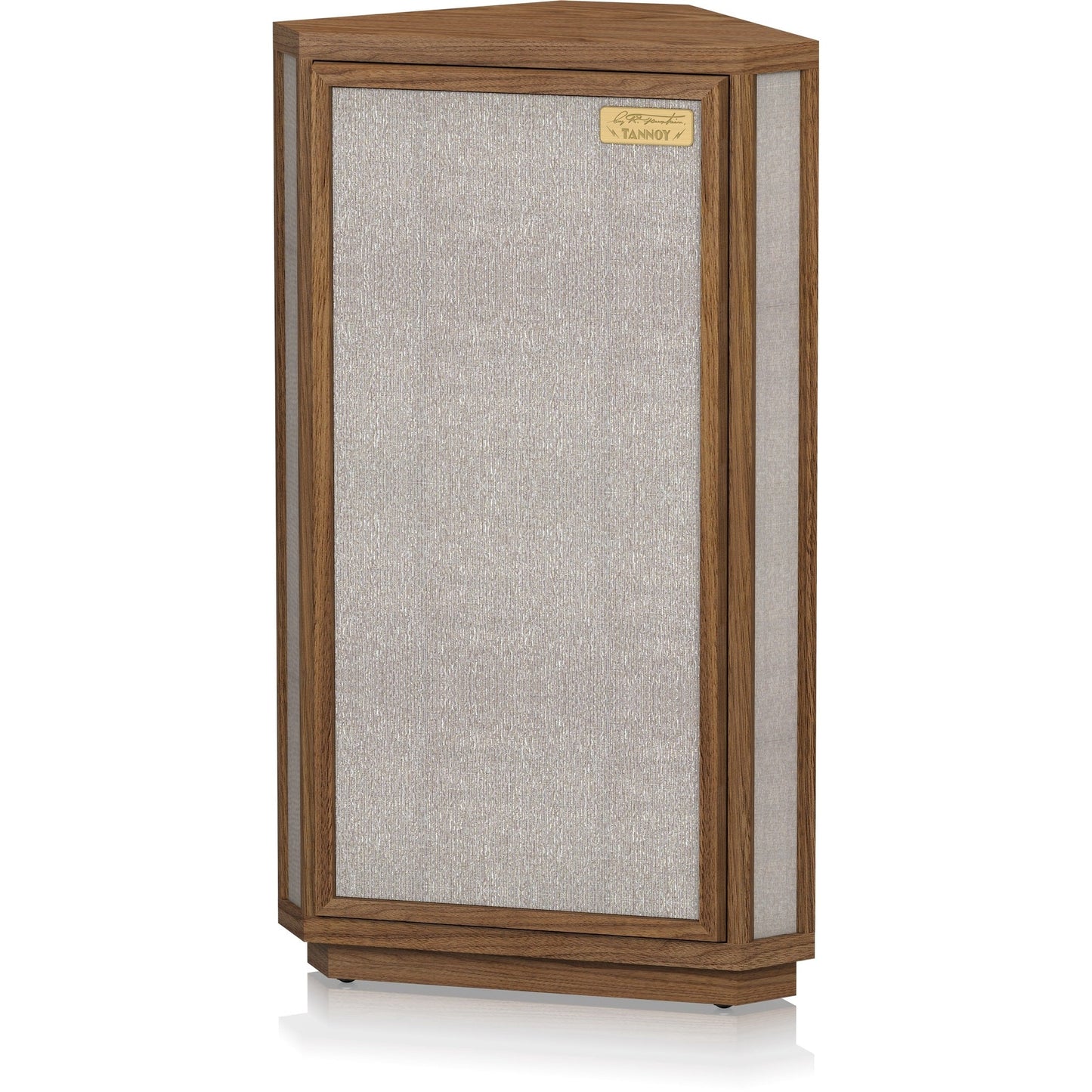 Tannoy Autograph Mini Regallautsprecher Schrägansicht von links mit montierter Frontbespannung