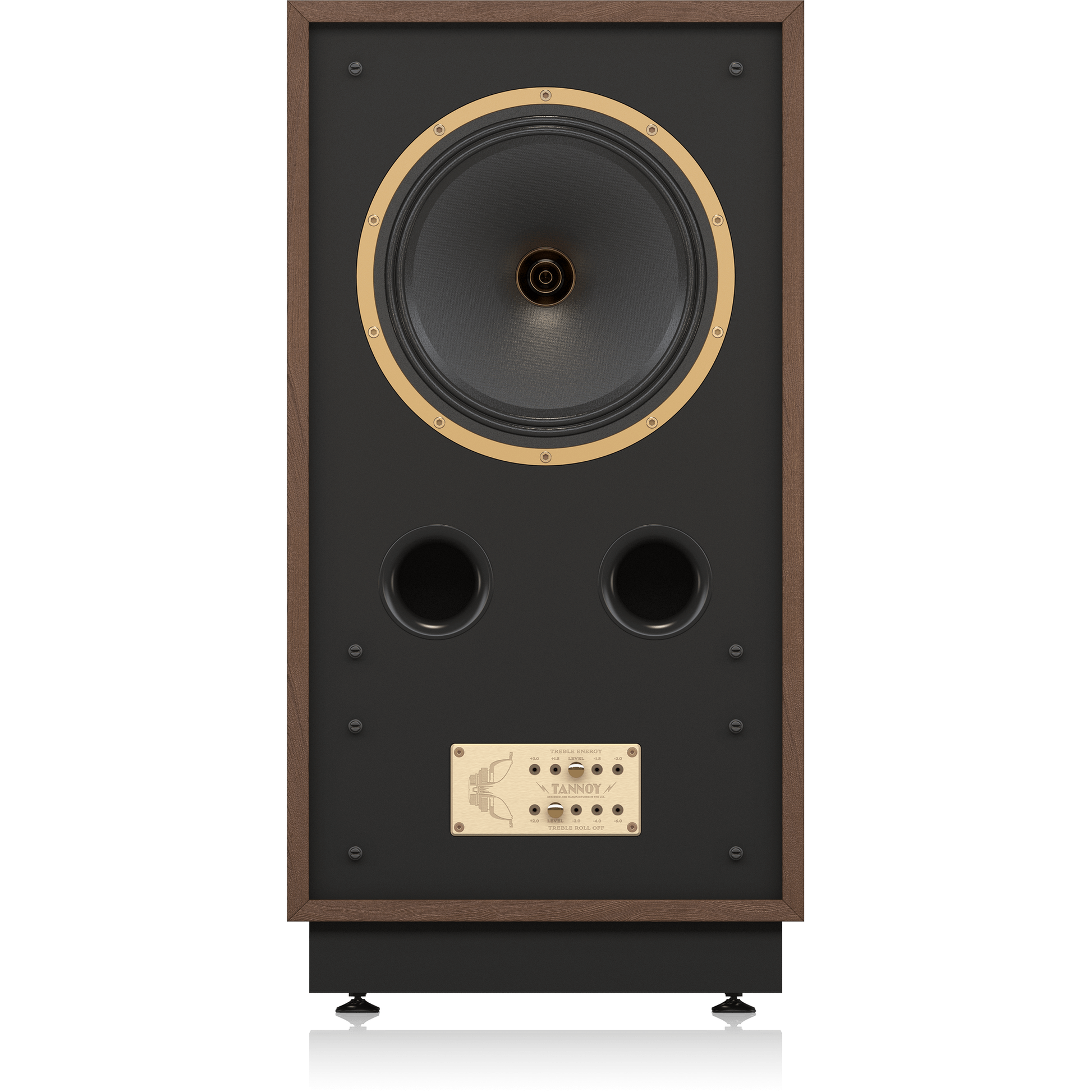 Tannoy Cheviot Legacy Standlautsprecher Frontansicht ohne Frontbespannung, Dual-Concentric-Chassis, zwei Reflexöffnungen
