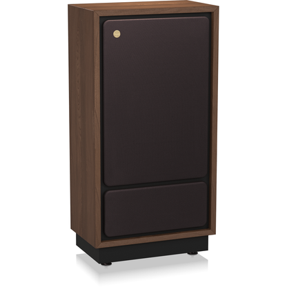 Tannoy Cheviot Legacy Standlautsprecher Schrägansicht von links mit montierter Frontbespannung