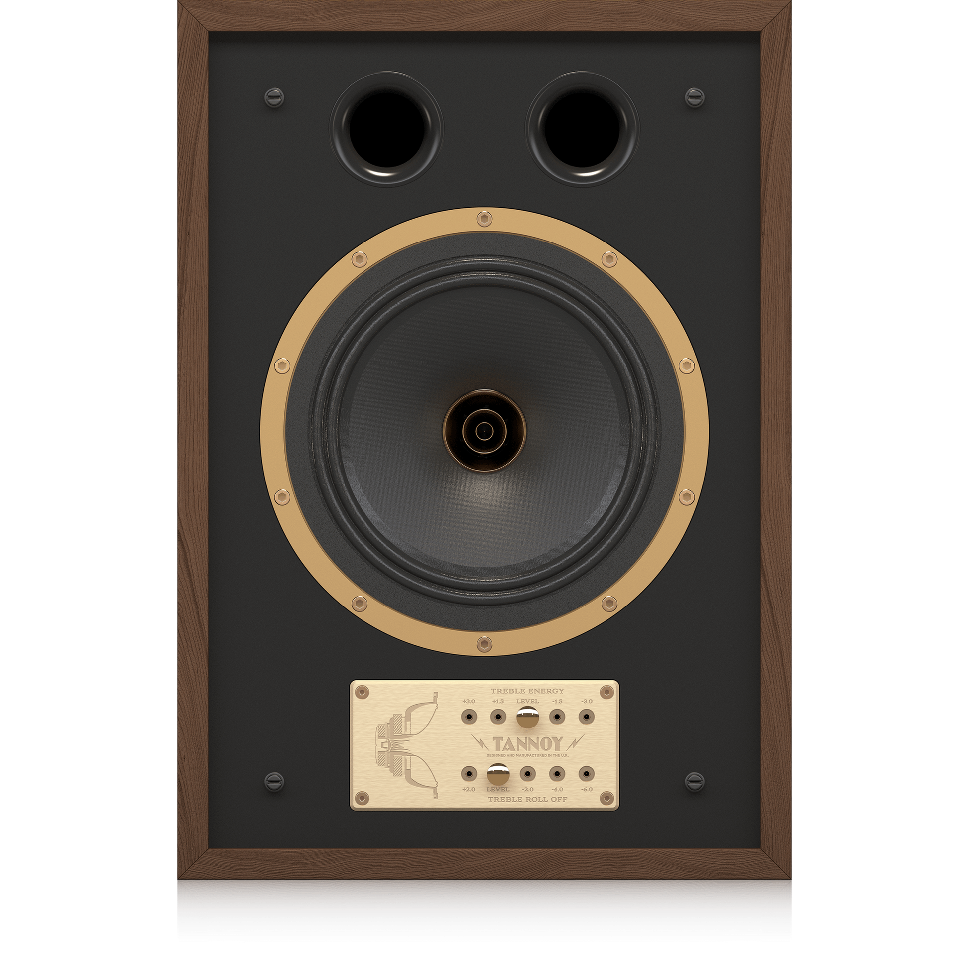 Tannoy Eaton Legacy Regallautsprecher Frontansicht ohne Frontbespannung, Dual-Concentric-Chassis, zwei Reflexöffnungen