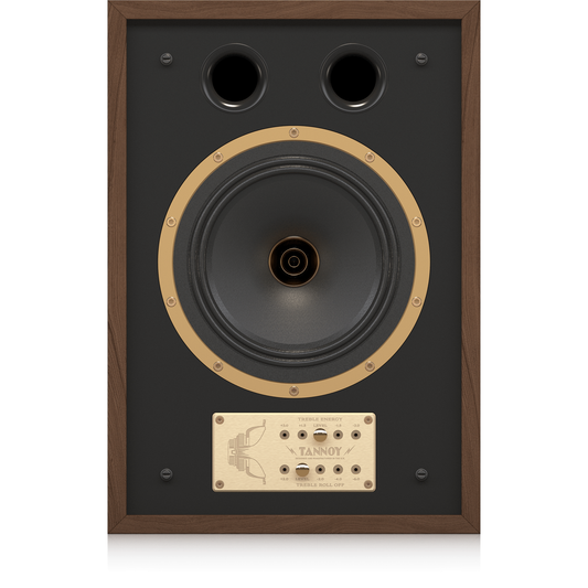 Tannoy Eaton Legacy Regallautsprecher Frontansicht ohne Frontbespannung, Dual-Concentric-Chassis, zwei Reflexöffnungen