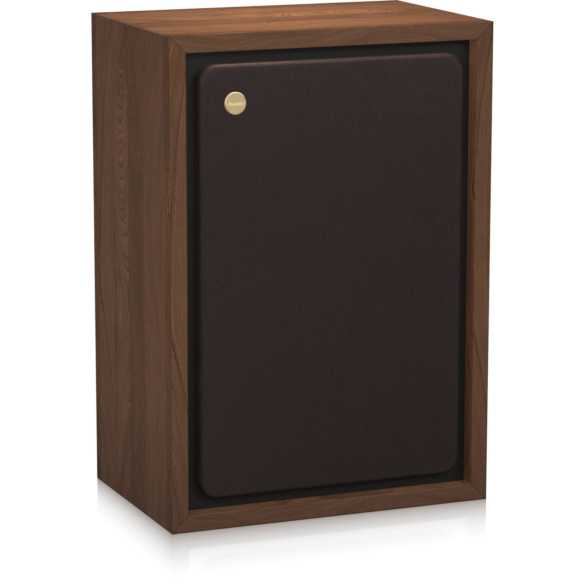 Tannoy Eaton Legacy Regallautsprecher Schrägansicht von links mit montierter Frontbespannung