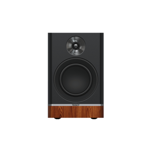 Tannoy Platinum B6 Regallautsprecher Schwarz/Holz dunkel Frontansicht ohne Frontbespannung