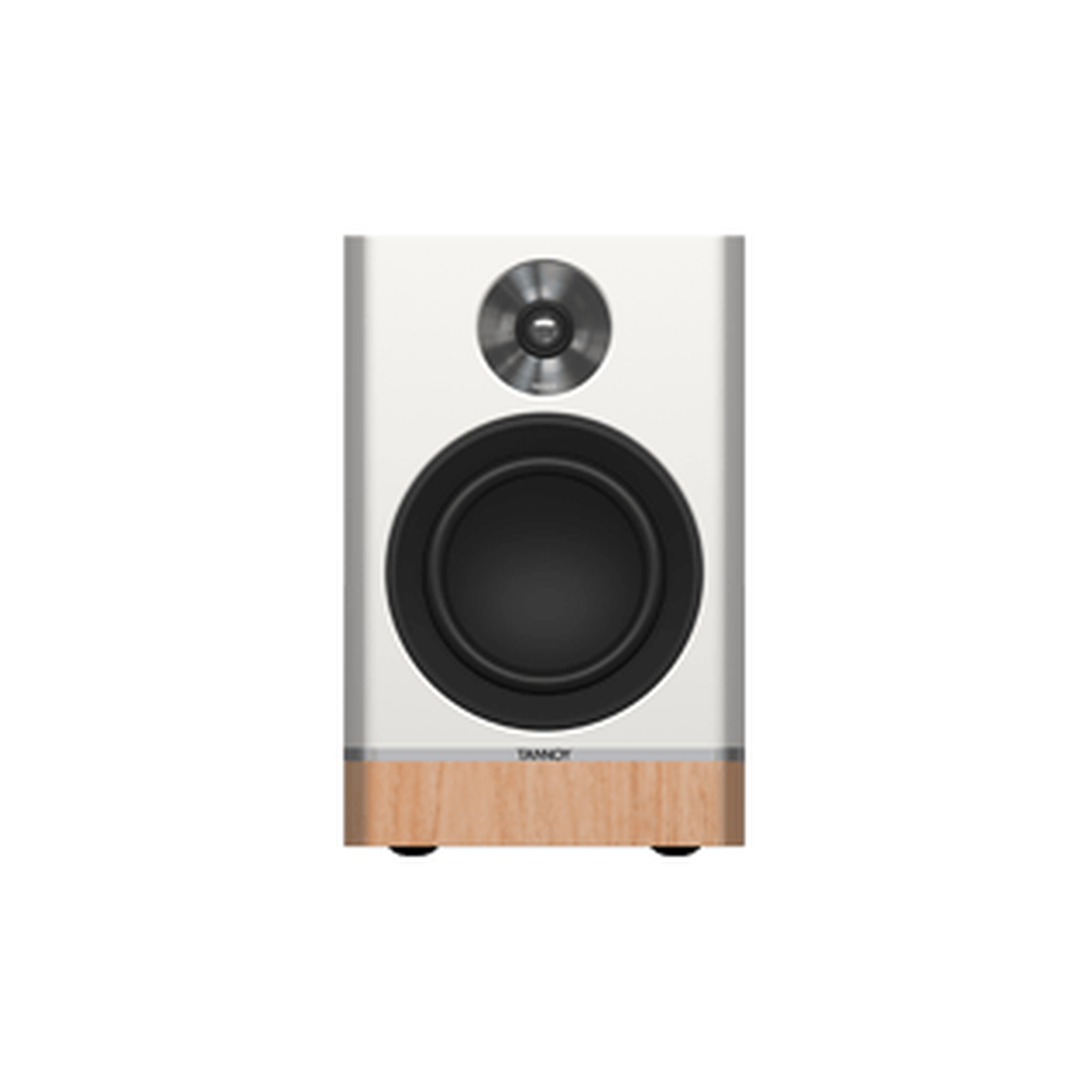 Tannoy Platinum B6 Regallautsprecher Weiss/Holz hell Frontansicht ohne Frontbespannung