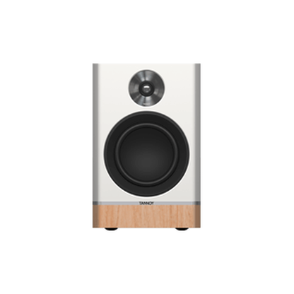 Tannoy Platinum B6 Regallautsprecher Weiss/Holz hell Frontansicht ohne Frontbespannung
