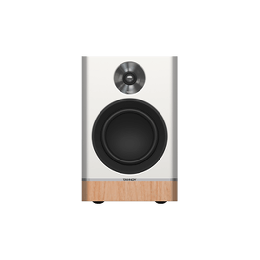 Tannoy Platinum B6 Regallautsprecher Weiss/Holz hell Frontansicht ohne Frontbespannung