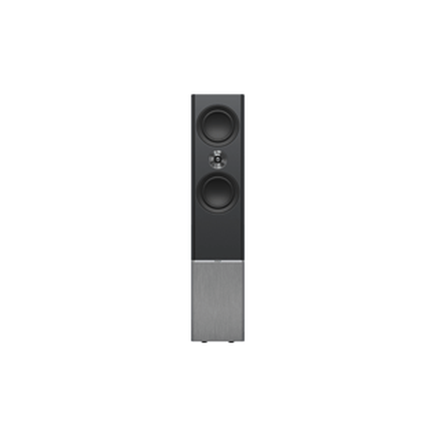 Tannoy Platinum F6 Standlautsprecher Schwarz Frontansicht ohne Frontbespannung, 3-Wege-Bestückung