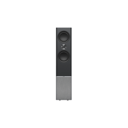 Tannoy Platinum F6 Standlautsprecher Schwarz Frontansicht ohne Frontbespannung, 3-Wege-Bestückung