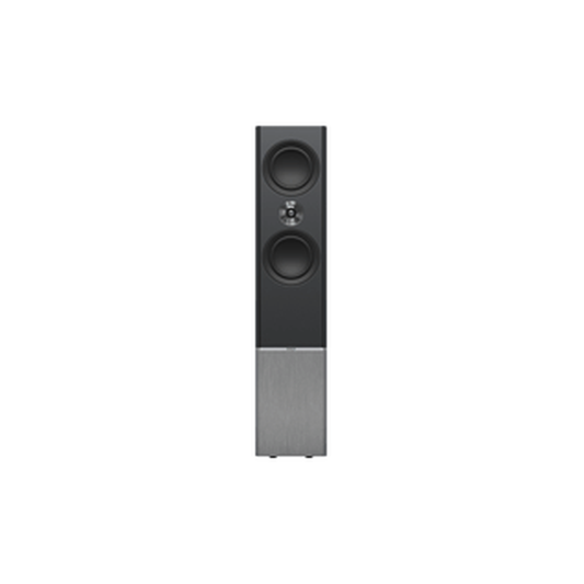 Tannoy Platinum F6 Standlautsprecher Schwarz Frontansicht ohne Frontbespannung, 3-Wege-Bestückung