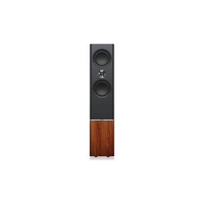 Tannoy Platinum F6 Standlautsprecher Schwarz/Holz dunkel Frontansicht ohne Frontbespannung