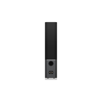 Tannoy Platinum F6 Standlautsprecher Schwarz Rückansicht mit Lautsprecherterminal und Bassreflexöffnung