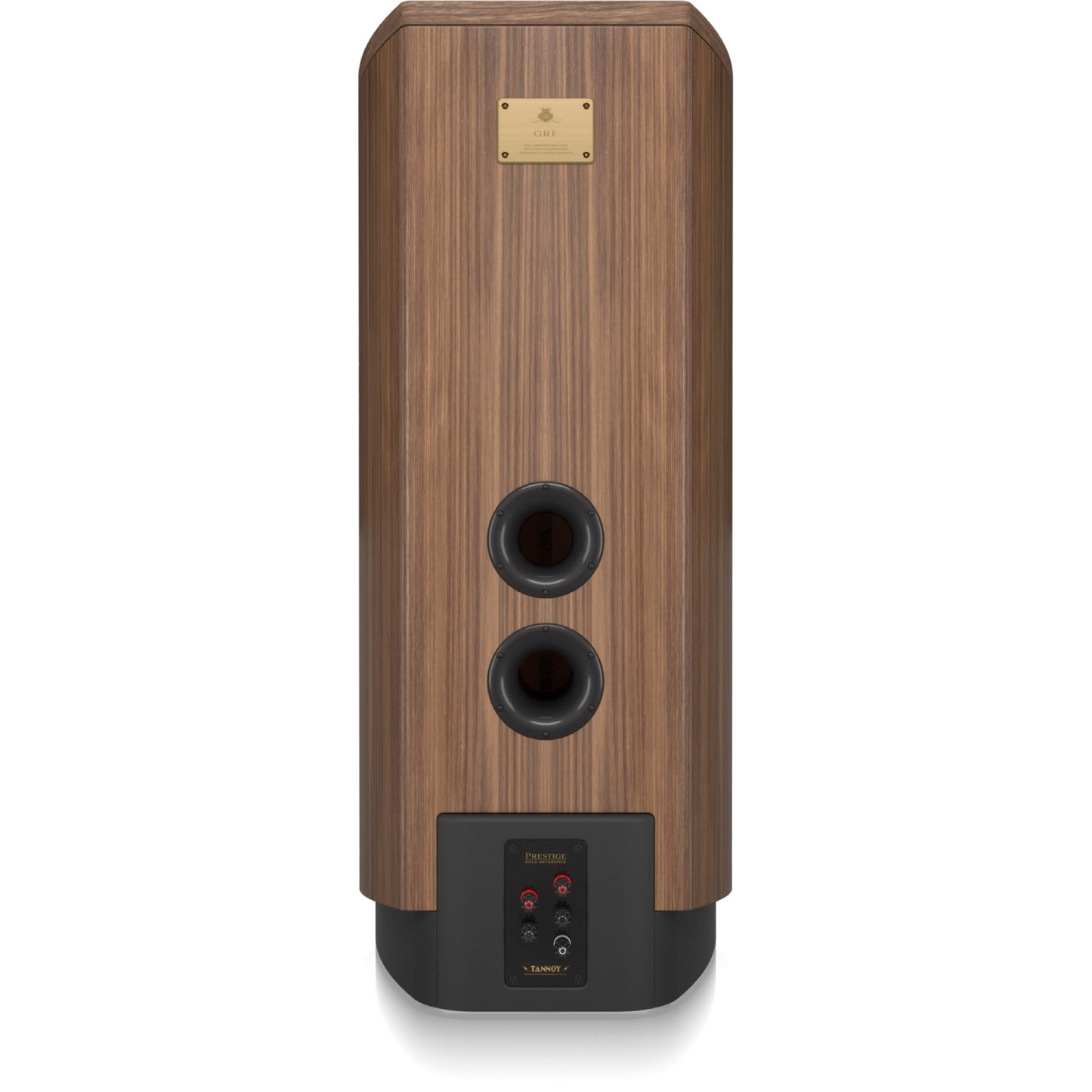 Tannoy Prestige GRF Standlautsprecher Rückansicht mit zwei Bassreflexöffnungen und Anschlussfeld