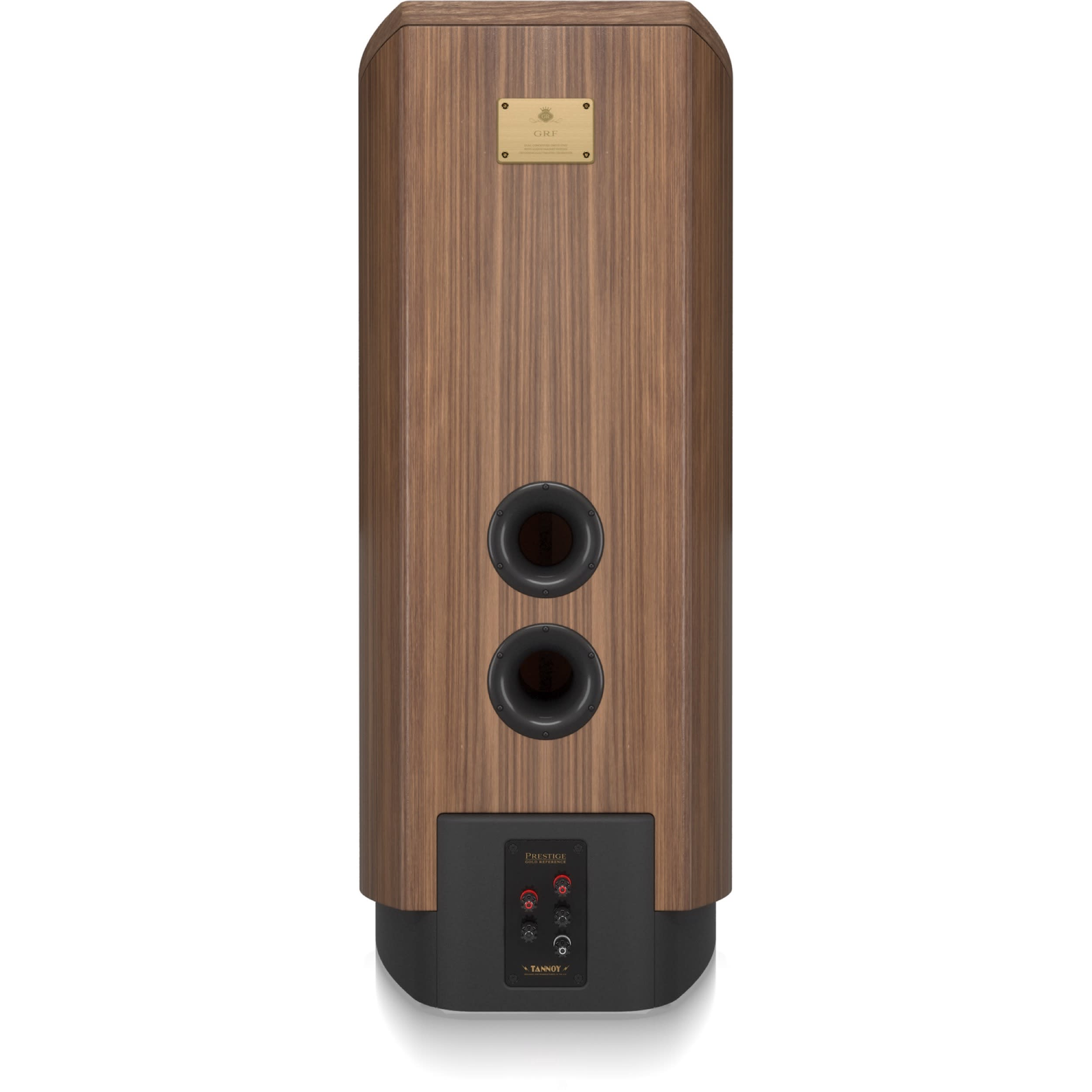 Tannoy Prestige GRF Standlautsprecher Rückansicht mit zwei Bassreflexöffnungen und Anschlussfeld