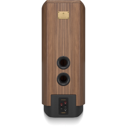 Tannoy Prestige GRF Standlautsprecher Rückansicht mit zwei Bassreflexöffnungen und Anschlussfeld