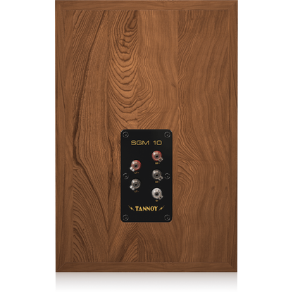 Tannoy SGM 10 Regallautsprecher Rückansicht mit Anschlussfeld und Nussbaum-Furnier