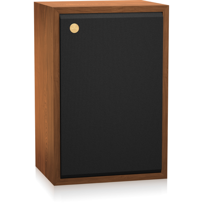 Tannoy SGM 10 Regallautsprecher Schrägansicht von links mit montierter Frontbespannung