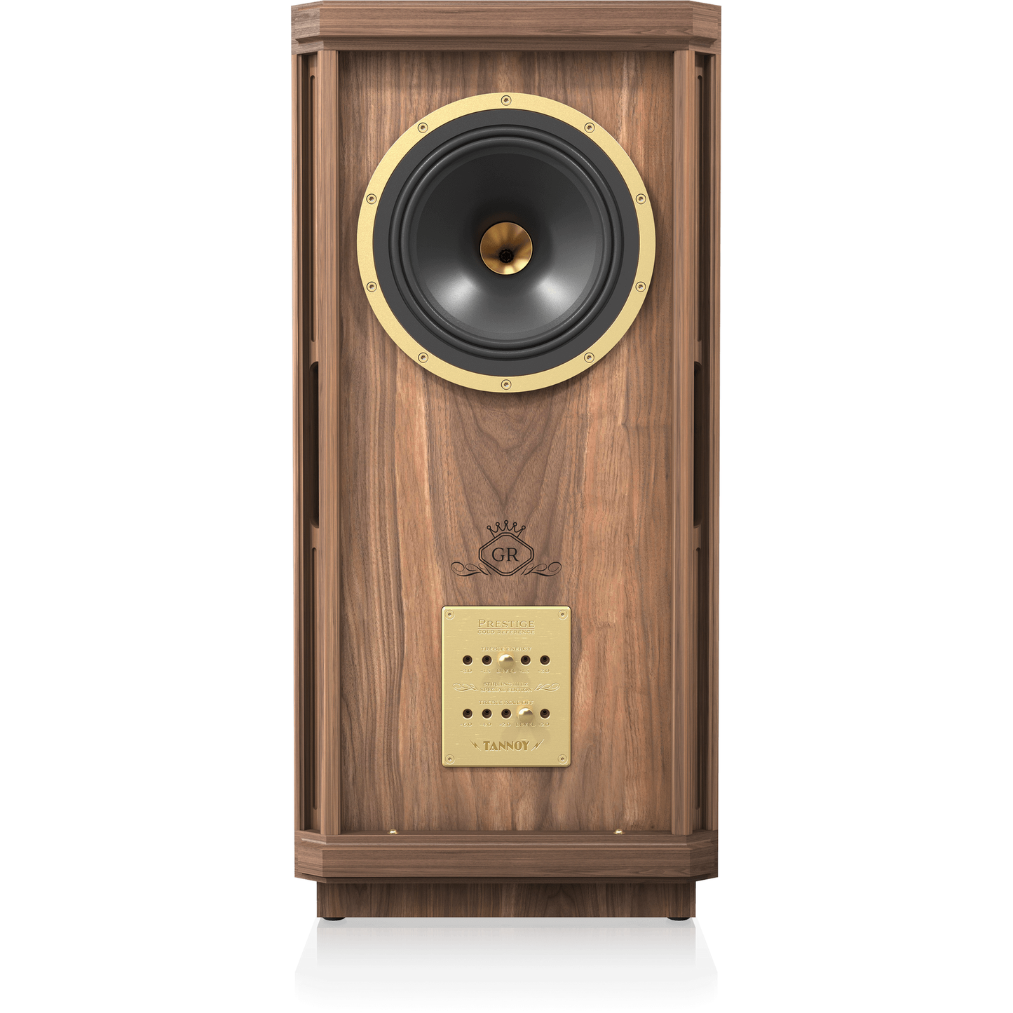 Tannoy Stirling III LZ SE Standlautsprecher Frontansicht ohne Frontbespannung mit Dual-Concentric-Chassis