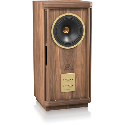 Tannoy Stirling III LZ SE Standlautsprecher Schrägansicht von links ohne Frontbespannung mit Pegelreglern