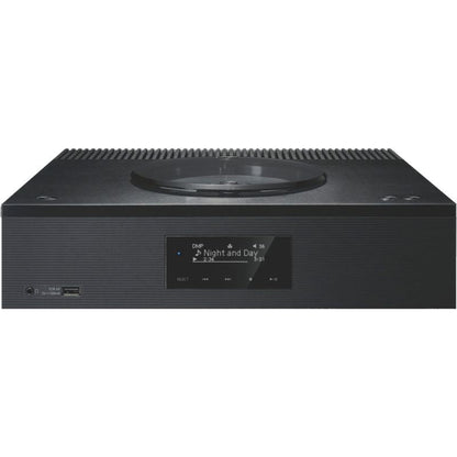 Technics SA-C600 CD-Netzwerk-Receiver Schwarz Frontansicht mit CD-Fach, Display und USB-Anschluss