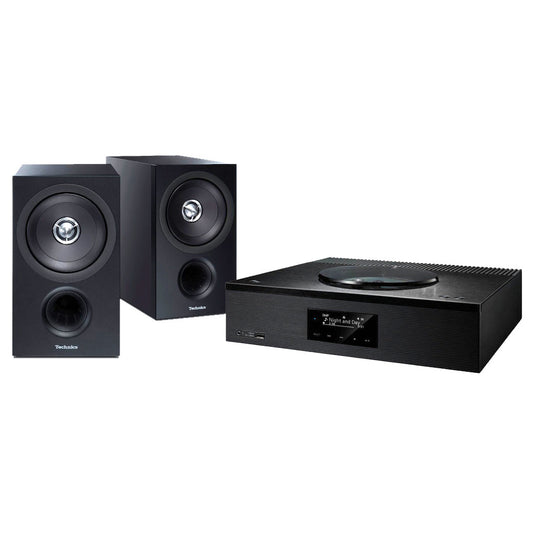 Technics SA-C600 + SB-C600 HiFi-Set Schwarz Lieferumfang mit SA-C600 Receiver und SB-C600 Lautsprecherpaar
