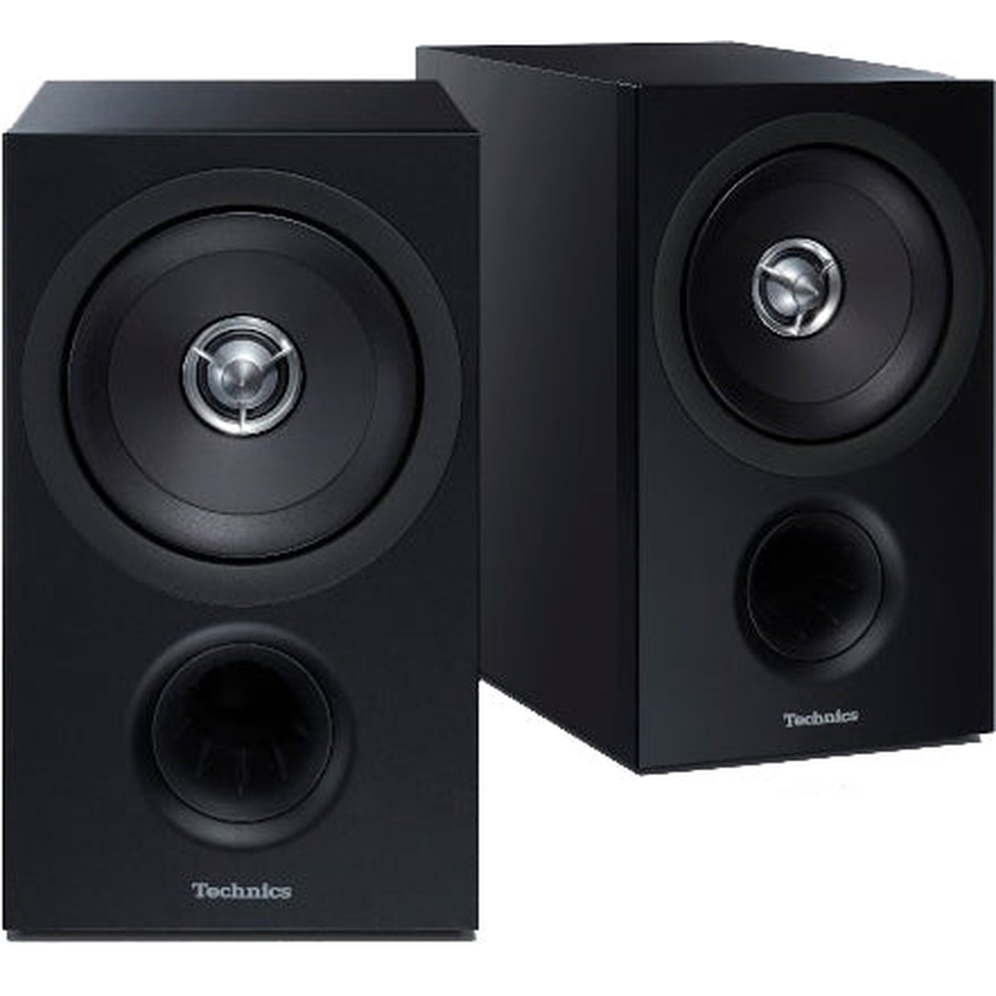 Technics SA-C600 + SB-C600 HiFi-Set Schwarz Stereopaar SB-C600 ohne Abdeckungen
