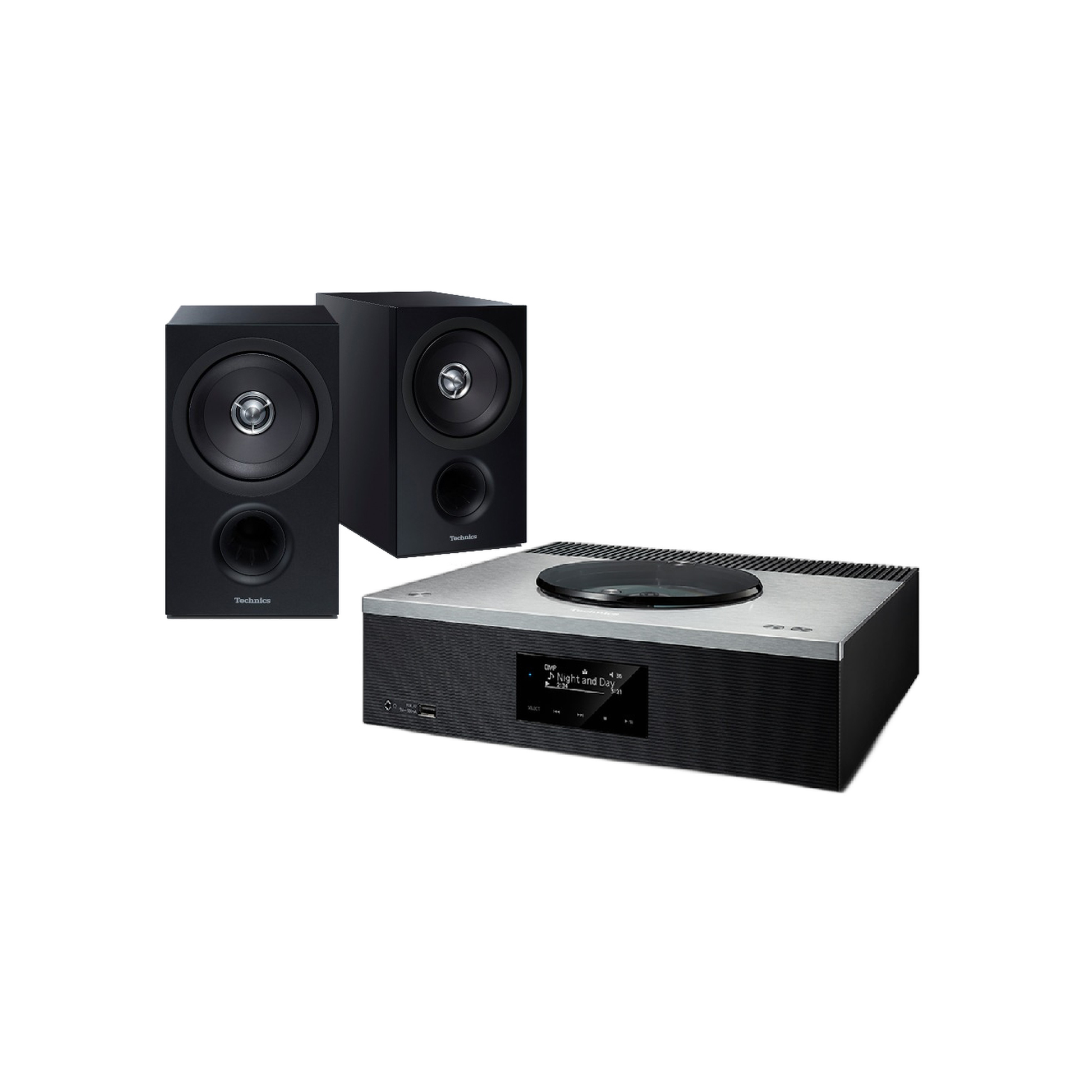 Technics SA-C600 + SB-C600 HiFi-Set Silber Lieferumfang mit SA-C600 Receiver und SB-C600 Lautsprecherpaar