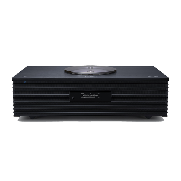 Technics SC-C70MK2 Kompaktanlage Schwarz Frontansicht mit Lamellenfront und Display