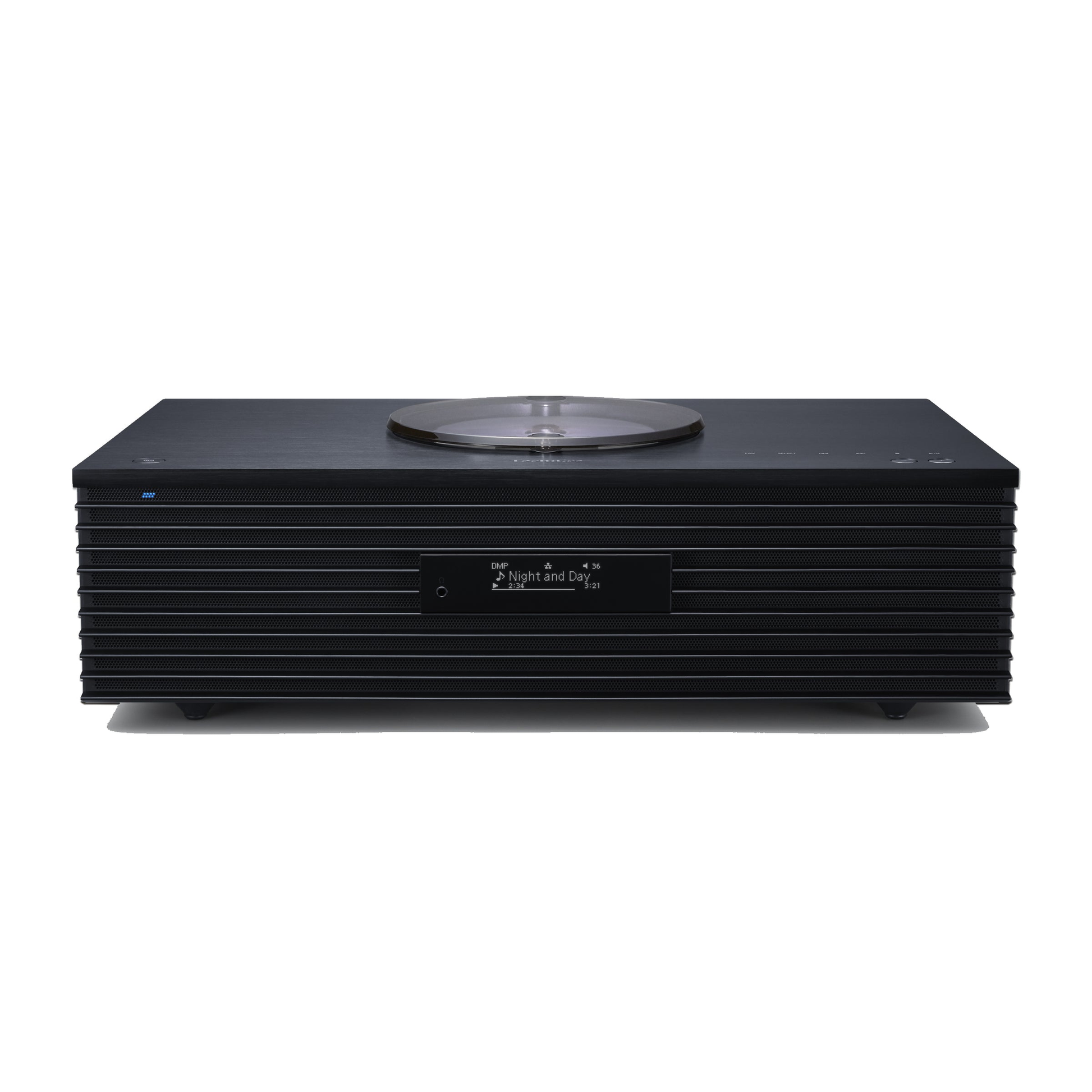 Technics SC-C70MK2 Kompaktanlage Schwarz Frontansicht mit Lamellenfront und Display