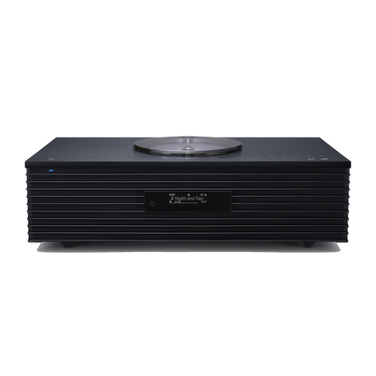 Technics SC-C70MK2 Kompaktanlage Schwarz Frontansicht mit Lamellenfront und Display