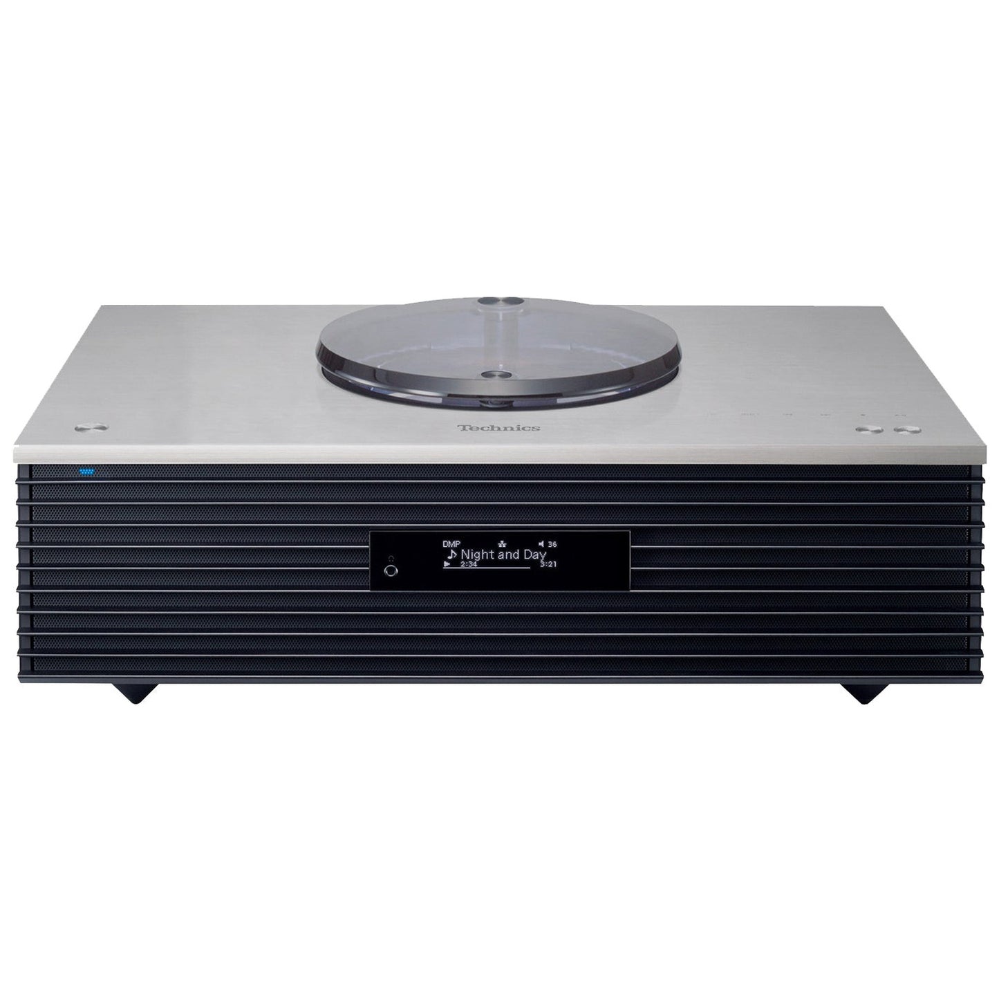 Technics SC-C70MK2 Kompaktanlage Silber Frontansicht mit Lamellenfront und Display