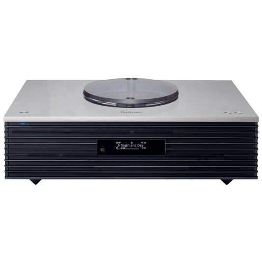 Technics SC-C70MK2 Kompaktanlage Silber Frontansicht mit Lamellenfront und Display