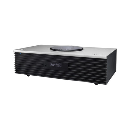Technics SC-C70MK2 Kompaktanlage Silber Schrägansicht mit Alu-Deckplatte und CD-Fach