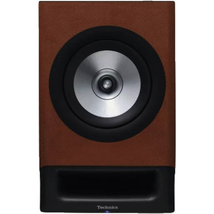 Technics SC-CX700 Streaming-Lautsprecher Terracotta Frontansicht ohne Stoffabdeckung mit Koaxial-Treiber