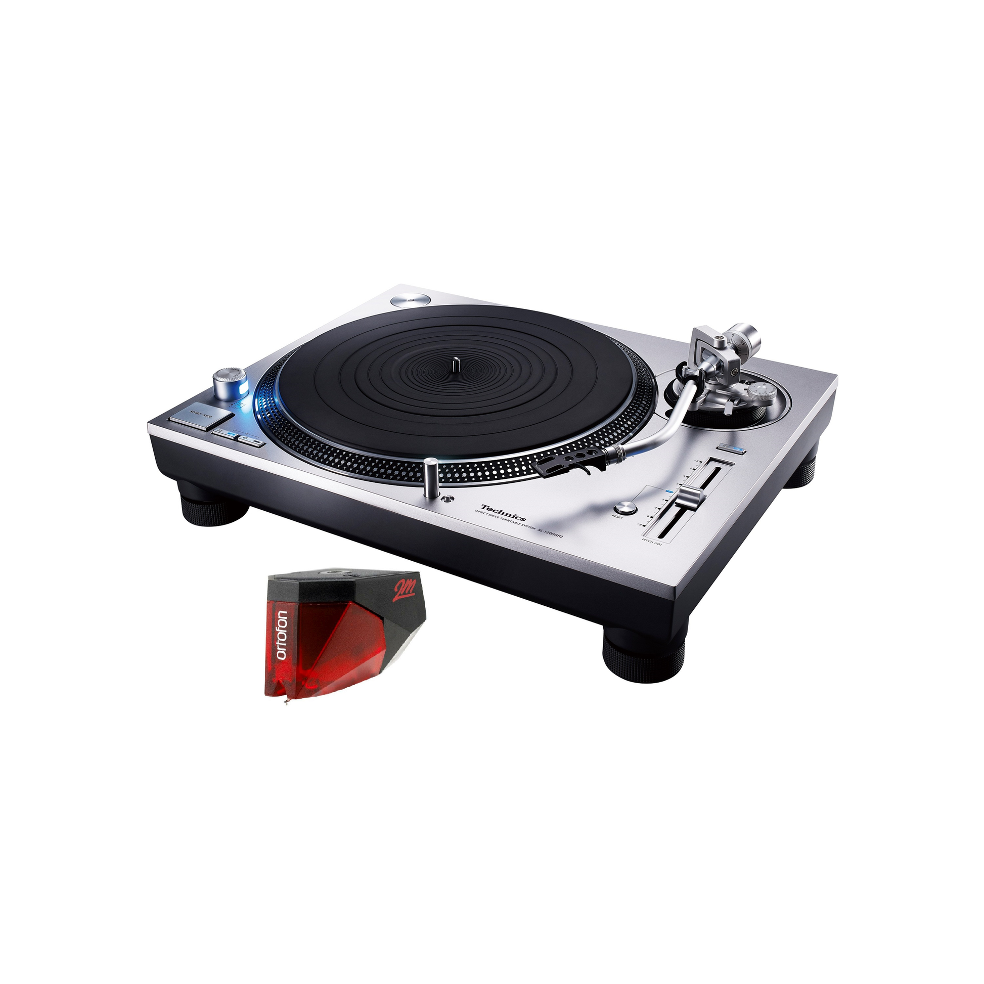 Technics SL-1200GR2 + 2M Red Plattenspieler-Set Lieferumfang mit Ortofon 2M Red Tonabnehmer