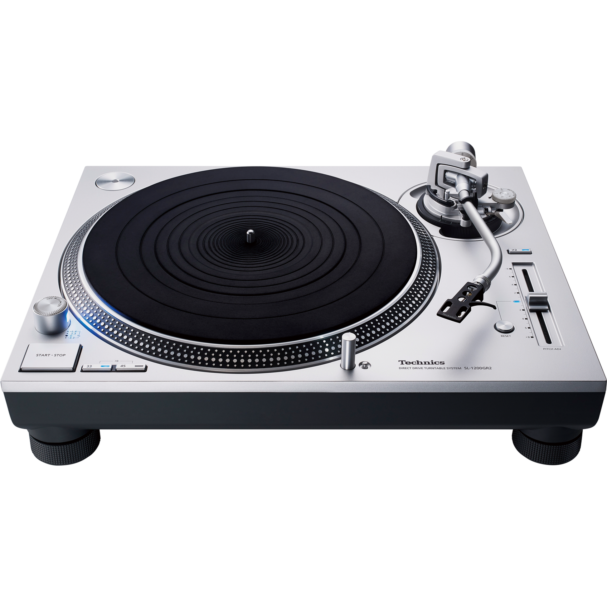 Technics SL-1200GR2 + MC-X20 Plattenspieler-Set Frontansicht ohne Staubschutzhaube