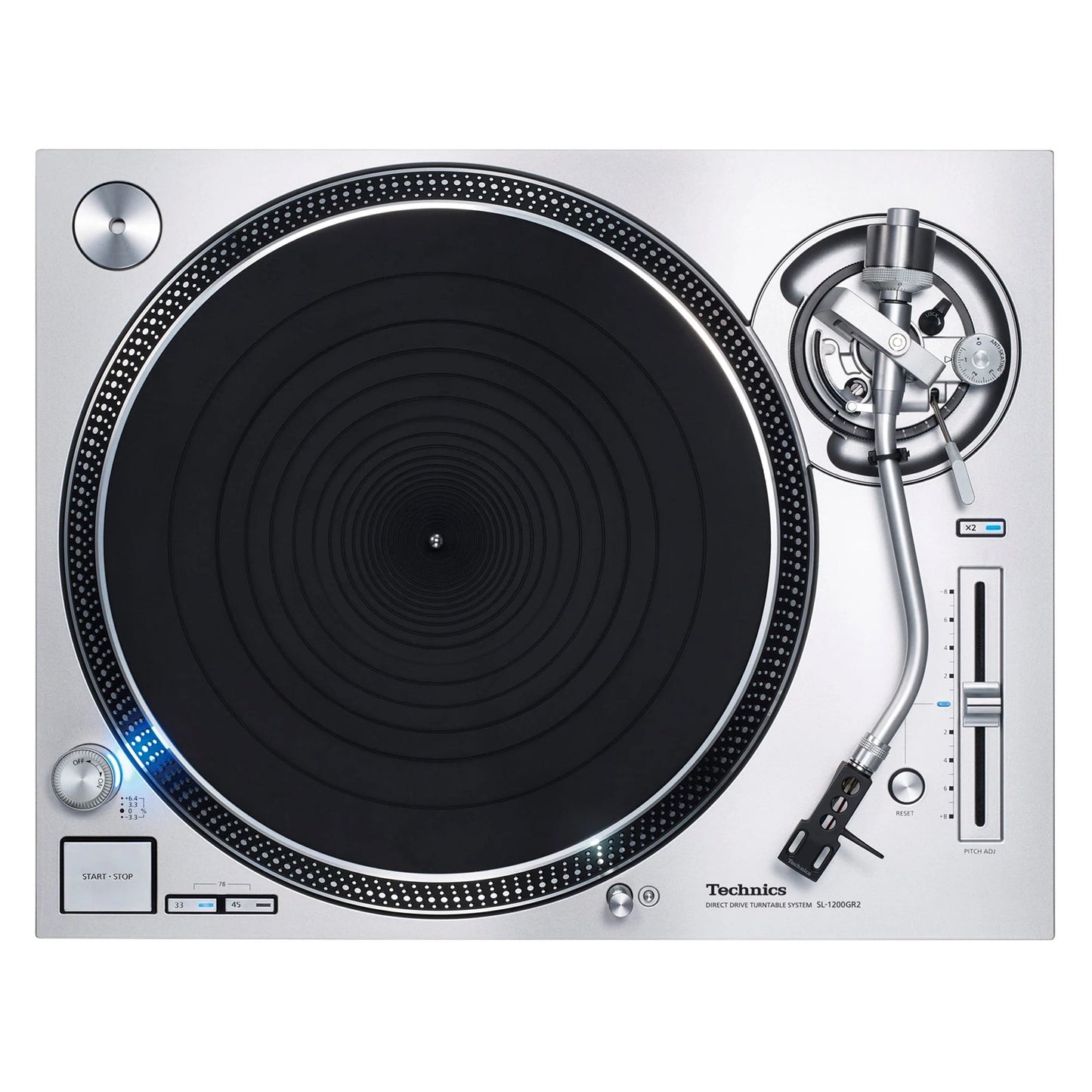 Technics SL-1200GR2 + Ortofon MC X30 Set, Draufsicht mit Plattenteller und Tonarm