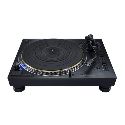 Technics SL-1210G Plattenspieler Schwarz Schrägansicht von vorn, leicht erhöhter Blickwinkel