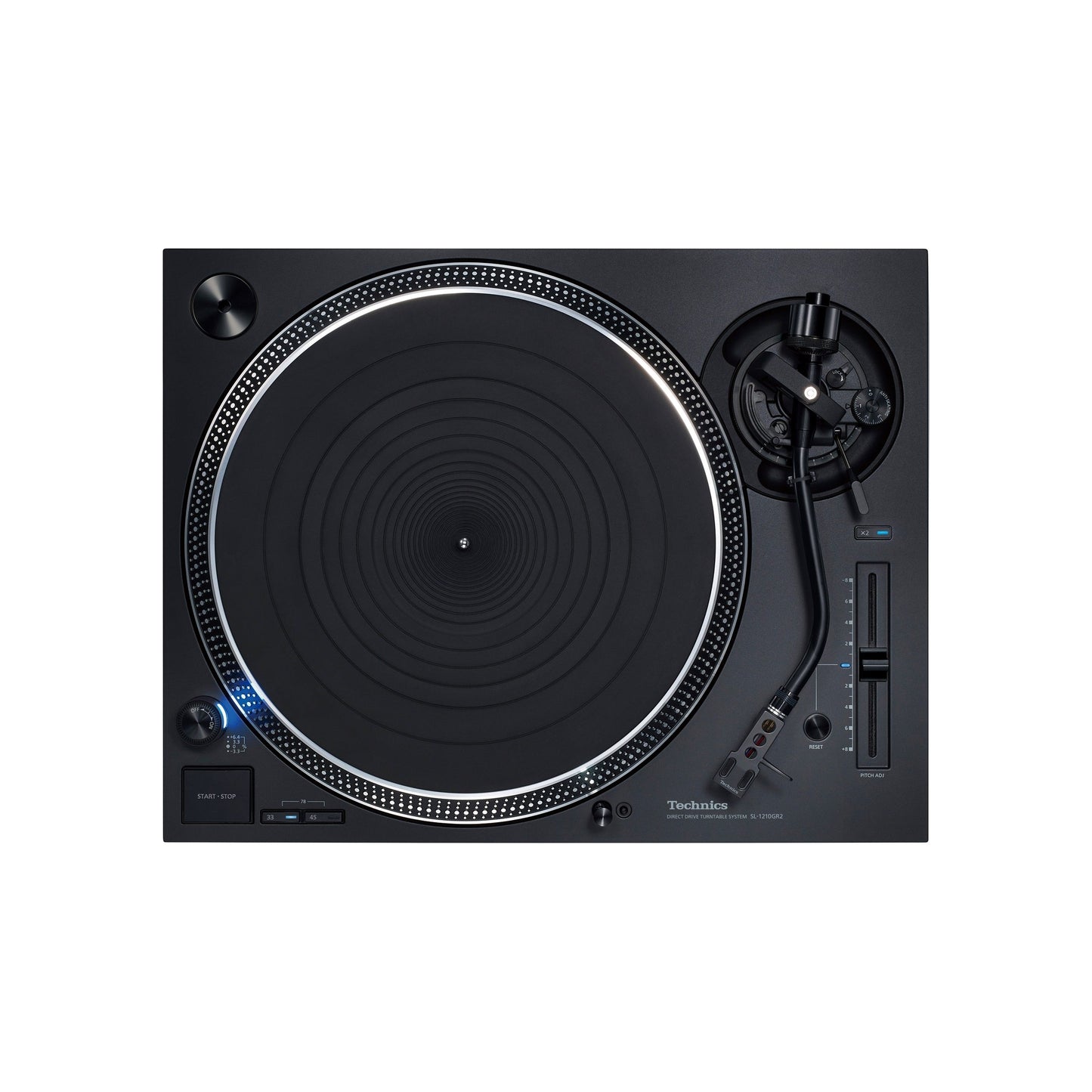 Technics SL-1210GR2 + Ortofon MC X30 Set, Draufsicht mit Plattenteller und Tonarm