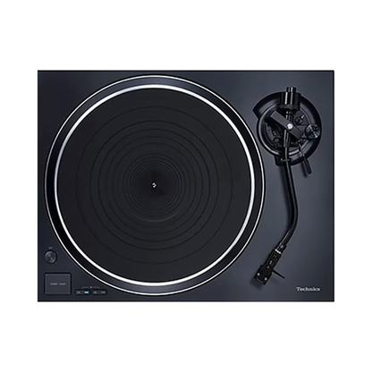 Technics SL-1500C Plattenspieler Schwarz Draufsicht mit Plattenteller, Tonarm und Bedientasten