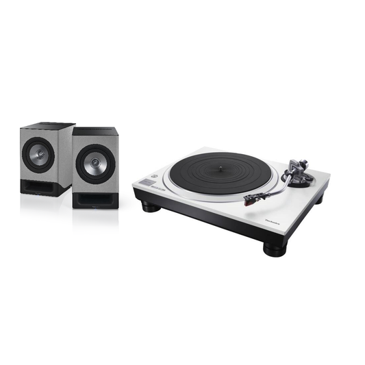 Technics SL-1500C Weiss + SC-CX700 Grau HiFi-Set Lieferumfang mit Plattenspieler und Aktivlautsprecher-Paar