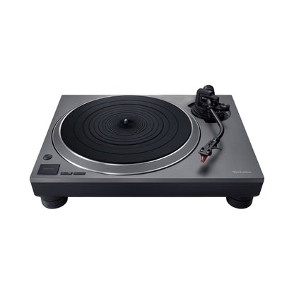 Technics SL-1500CS Plattenspieler Schrägansicht von vorn rechts, Deckplatte mit Start-Stopp-Taste