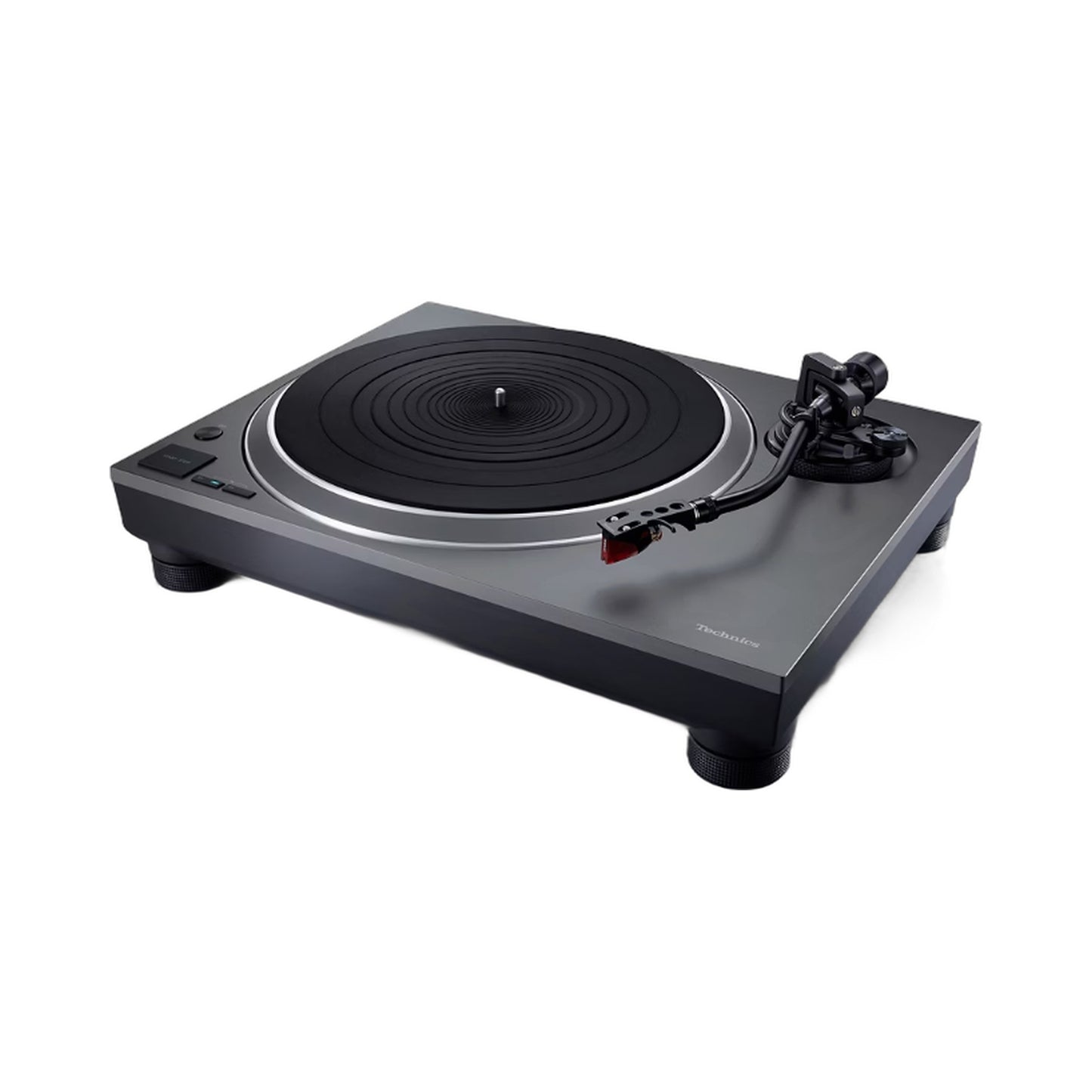 Technics SL-1500CS Plattenspieler Schrägansicht mit Plattenteller, Tonarm und Tonabnehmer