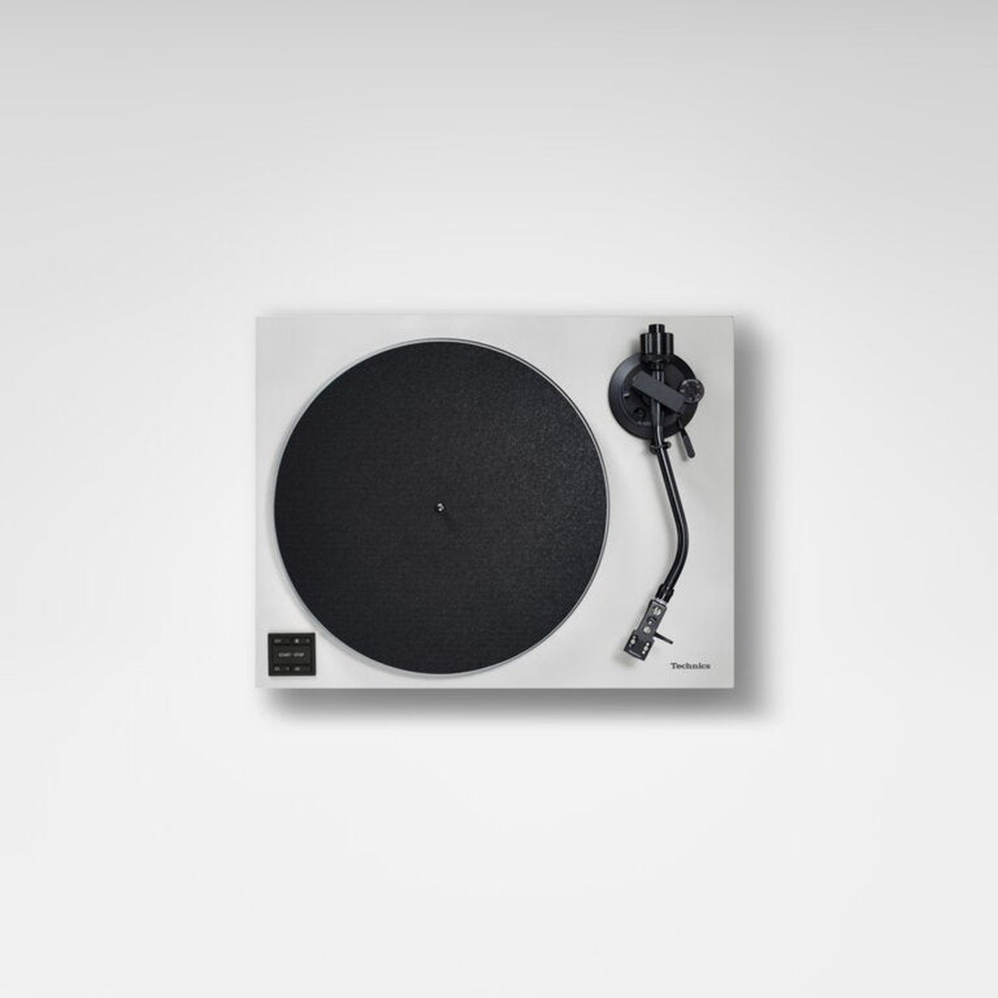Technics SL-40CBT Plattenspieler Grau Draufsicht mit Plattenteller, Filzmatte und Bedientasten